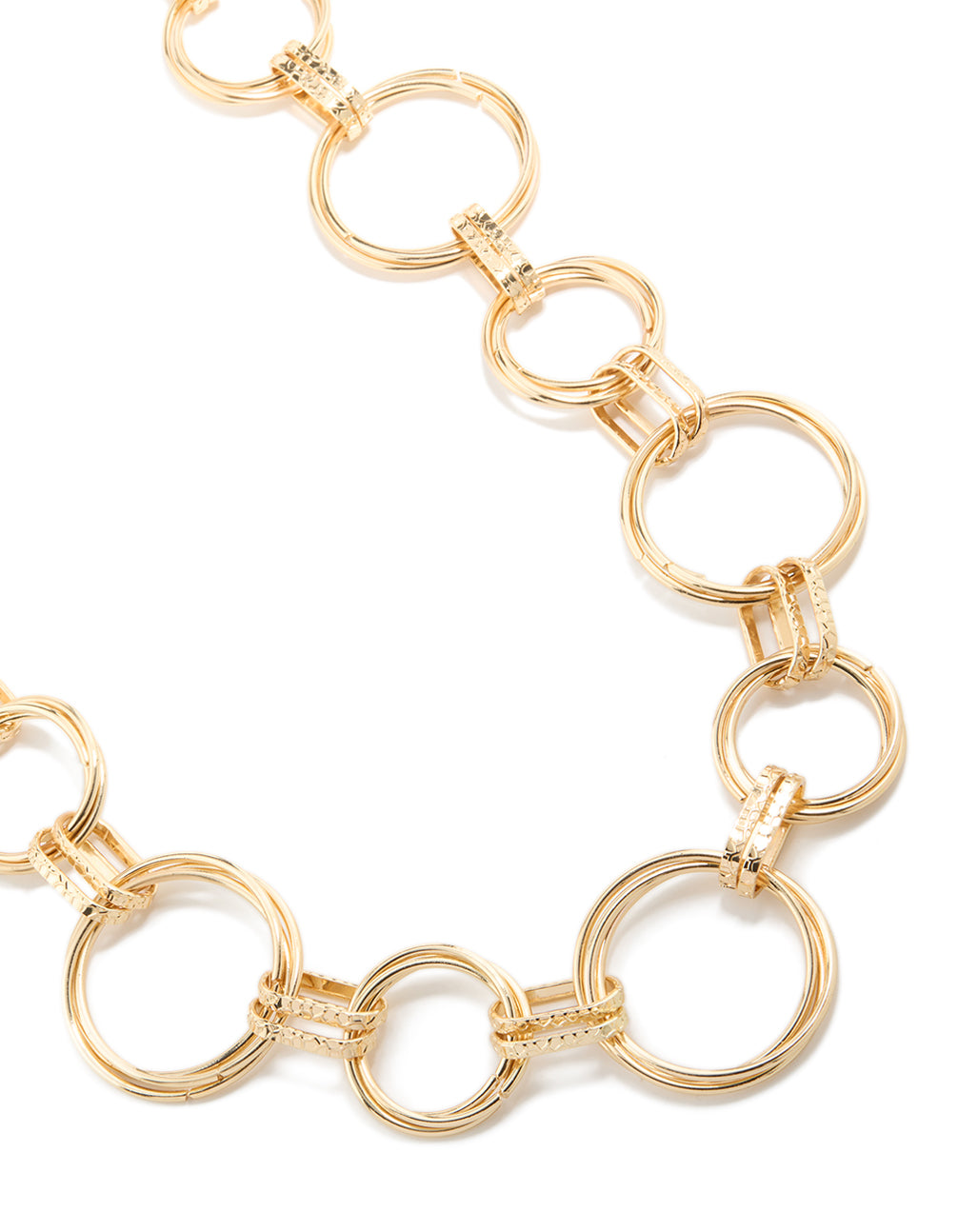Large Gold Mixed Circle Link Belt