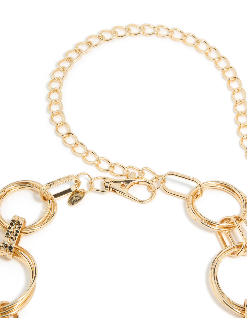 Large Gold Mixed Circle Link Belt