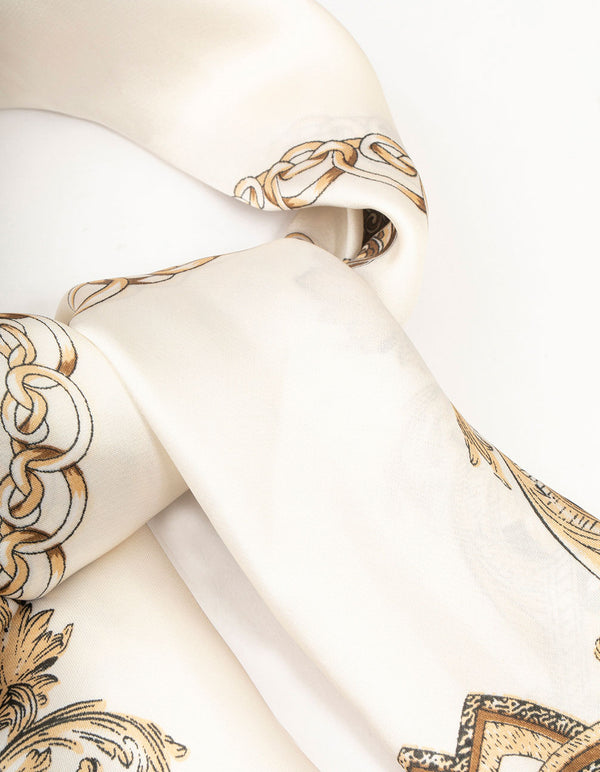 Leopard & Chain Fabric Scarf