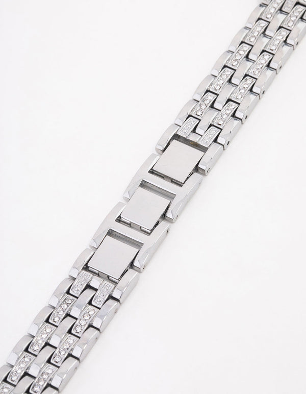 Silver Diamante Watch Strap 38/40/41