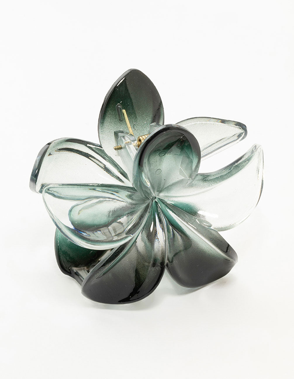 Black Plastic Frangipani Flower Claw Clip