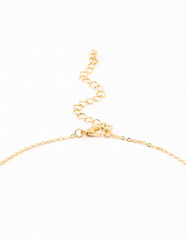 Gold Plated Clear Diamante Butterfly Necklace
