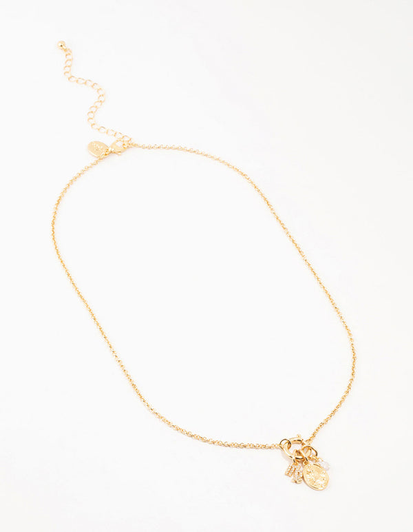 Gold Plated Virgo Charm Necklace