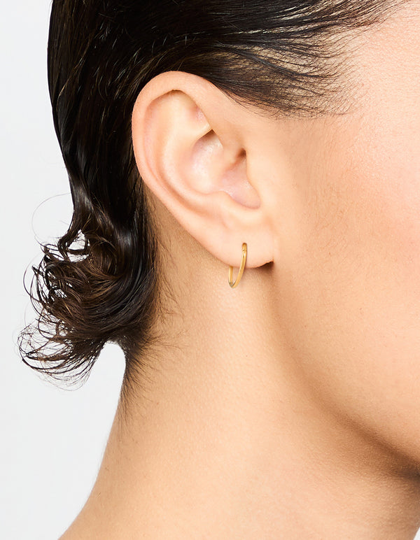 Gold Plated Surgical Steel Medium Sleeper Earrings 10 mm