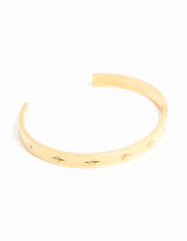 Waterproof Gold Plated Stainless Steel Celestial Wrist Cuff