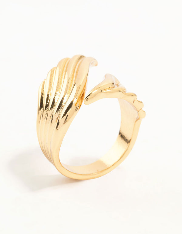 Gold Plated Open Curve Wrapped Ring