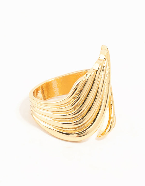 Gold Plated Open Curve Wrapped Ring