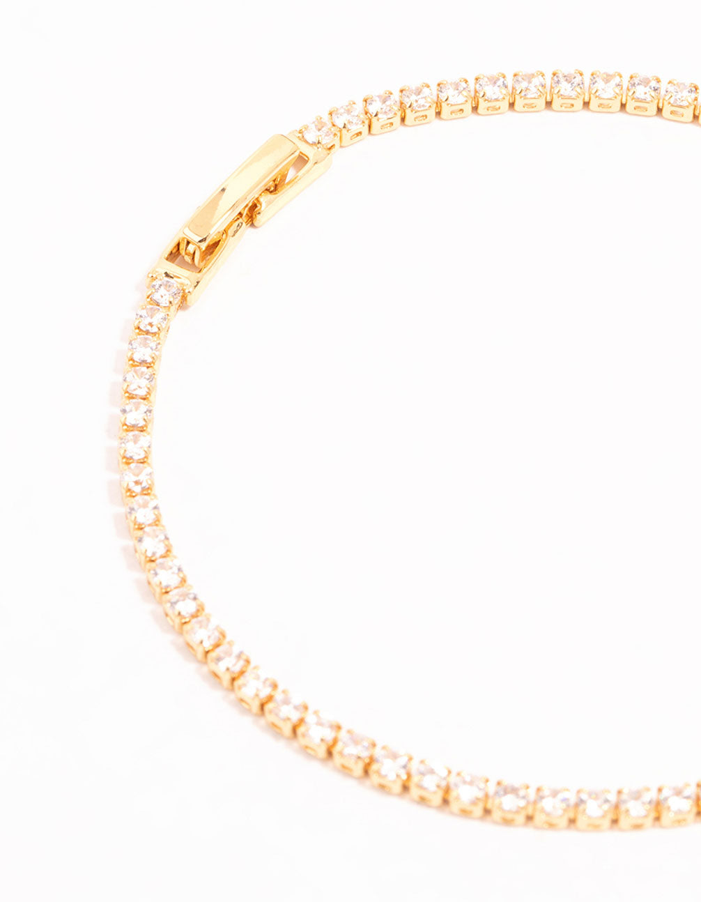Gold Mini Round Cubic Zirconia Tennis Bracelet