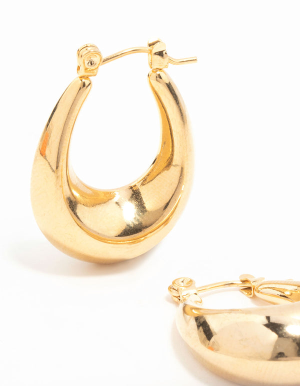 Waterproof Gold Plated Stainless Steel Mini Full Loop Hoop Earrings