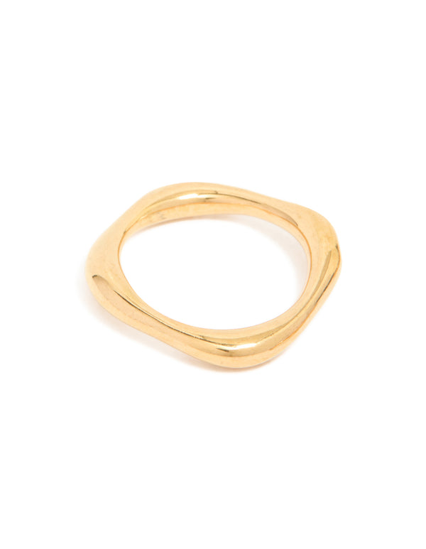 Waterproof Gold Plated Stainless Steel Organic Rings 3-Pack