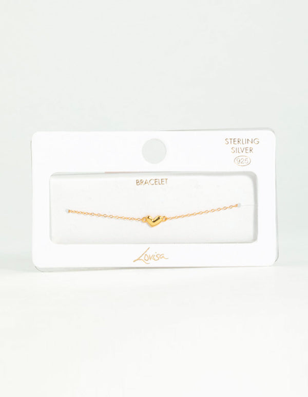 Gold Plated Sterling Silver Mini Heart Bracelet
