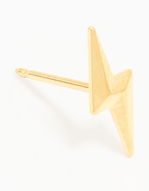 24K Gold Plated Surgical Stainless Steel Lightning Bolt Piercing Stud