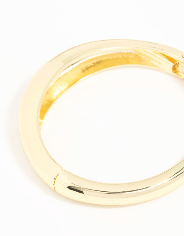 Gold Plated Bold Hinge Bangle