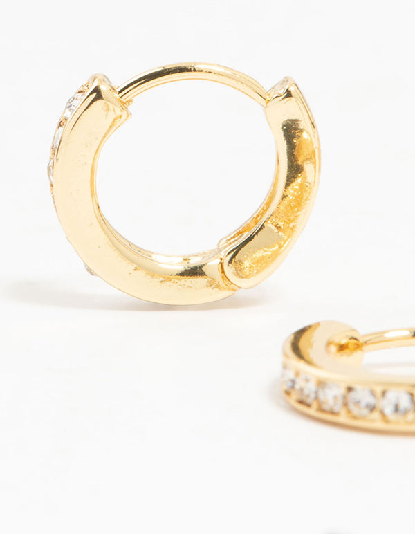 Gold Plated Flower Stud & Hoop Earrings 4-Pack