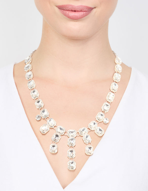 Silver Diamante Pendant Necklace