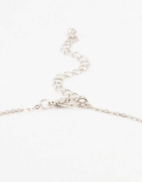 Silver Bold Diamante Cross Necklace