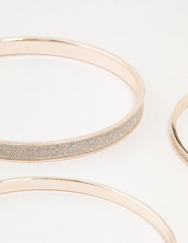 Rose Gold Glitter Paper & Diamante Bangles 5-Pack
