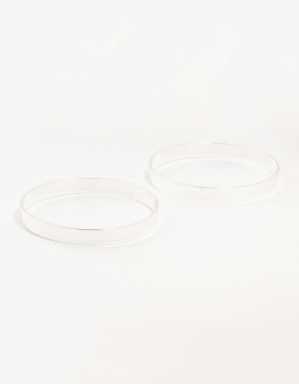 Flat Silver Bangles 2-Pack