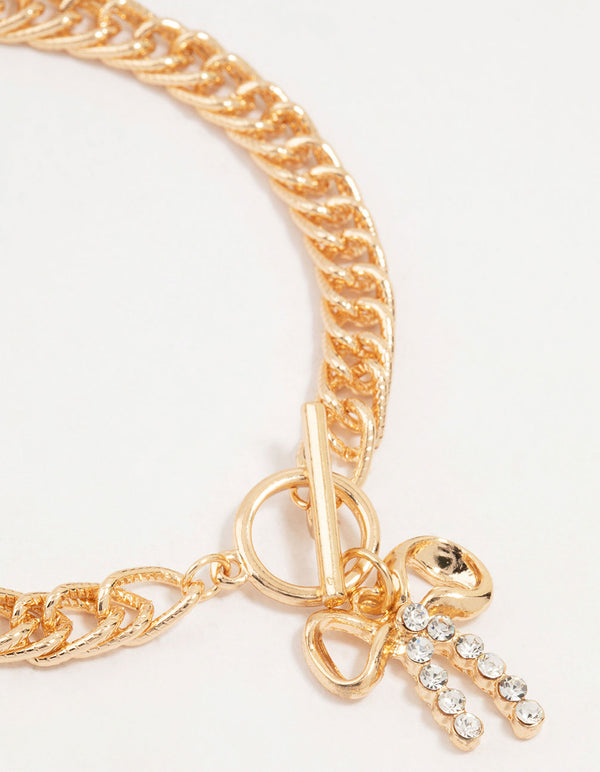 Gold Bow Charm T&O Bracelet