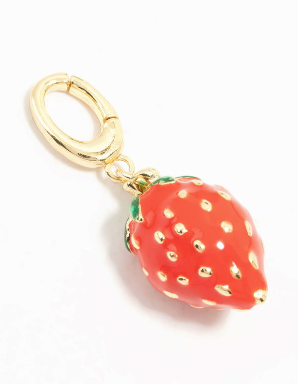 Gold Plated Strawberry Charm