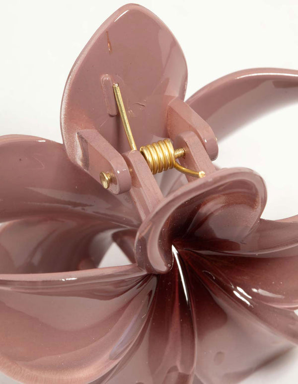 Dusty Pink Frangipani Hair Claw Clip