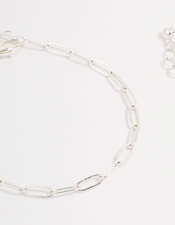 Silver Cupchain Figaro Bracelets 5-Pack