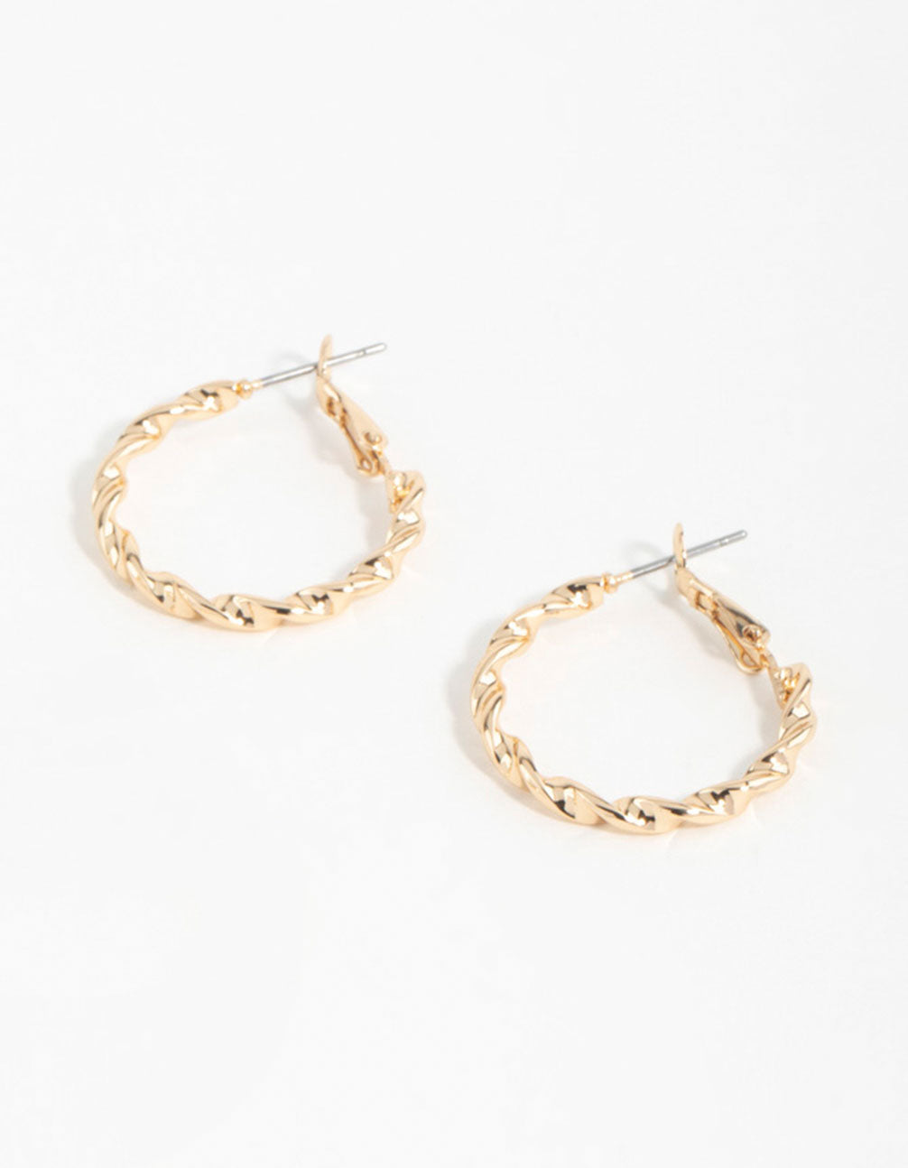 Gold Flat Twist Mixed Hoop Earrings 2-Pack