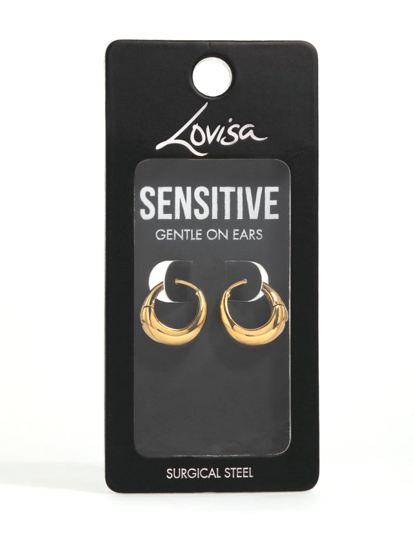 Gold Plated Surgical Steel Bold Oval Hoop Earrings