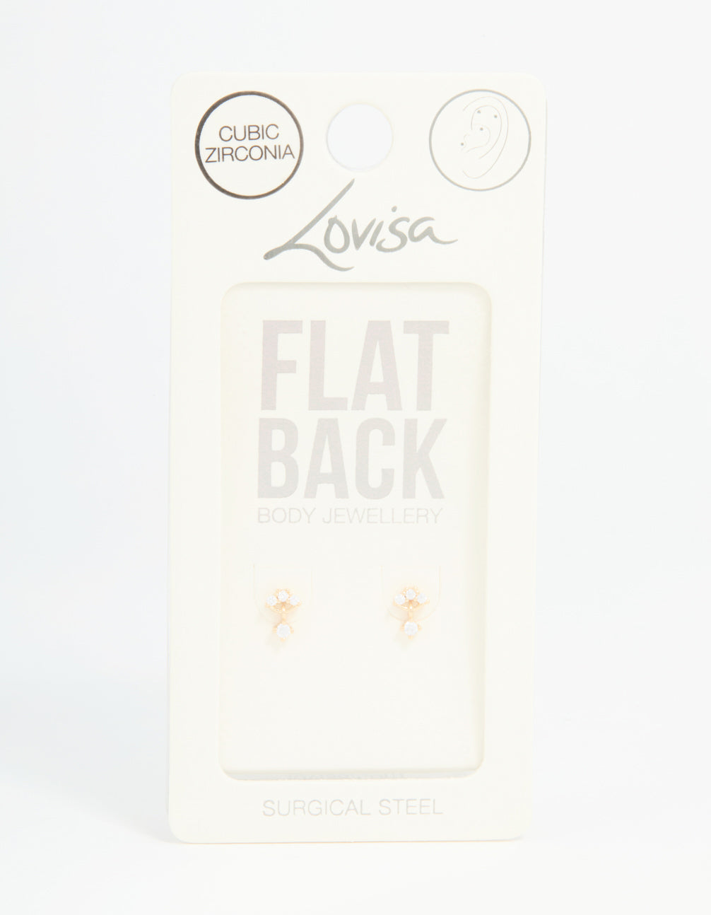 Gold Plated Surgical Steel Cubic Zirconia Flat Back Pack