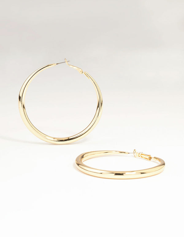 Gold Dome Hoop Earrings