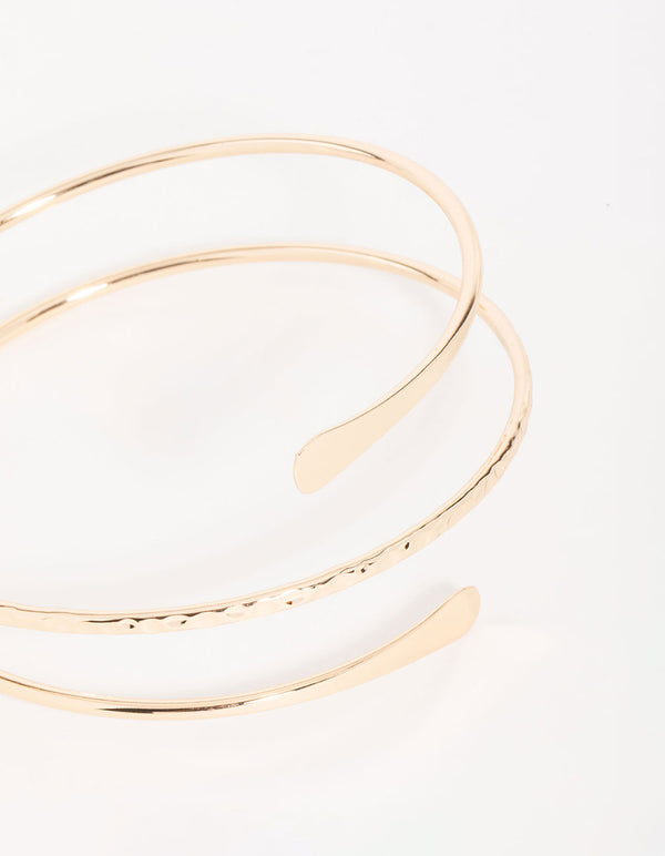 Gold Harmered Arm Cuff