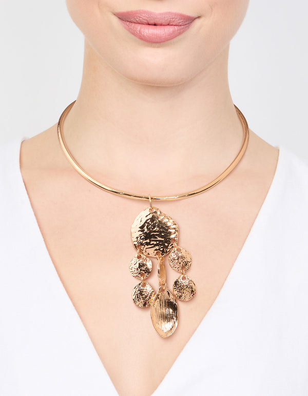 Gold Molten Pendant Choker