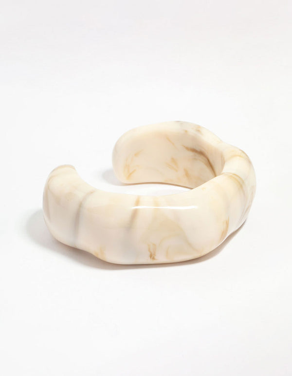 White Acrylic Marble Wrist Cuff