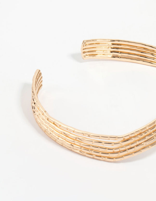 Gold Molten Arrow Arm Cuff