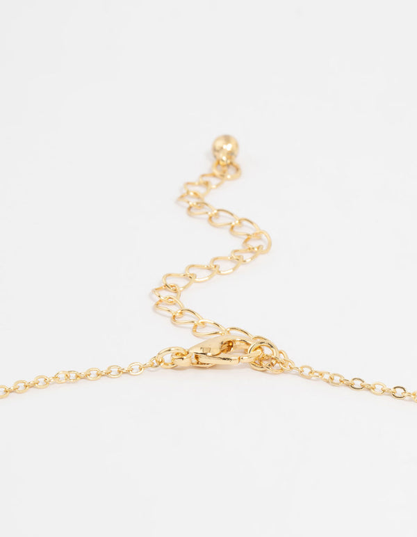 Gold Plated Cubic Zirconia Cross Pendant Necklace