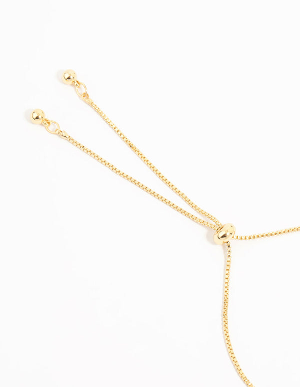 Gold Plated Mother Of Pearl & Mini Heart Toggle Bracelet