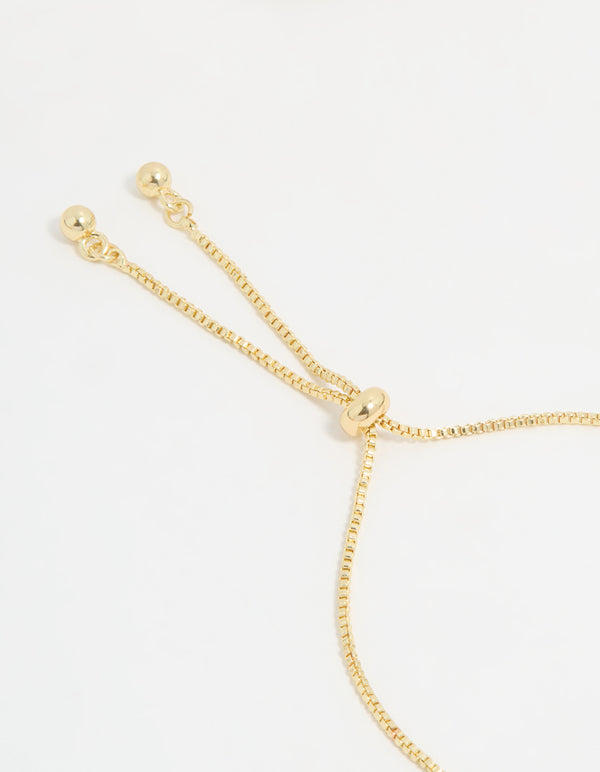 Gold Plated Multi Mini Flower Toggle Bracelet