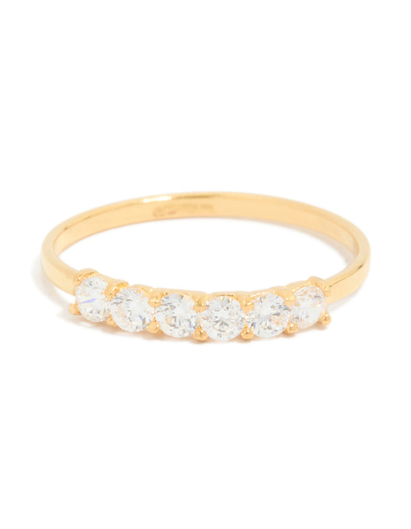 Gold Plated Sterling Silver Cubic Zirconia Ring