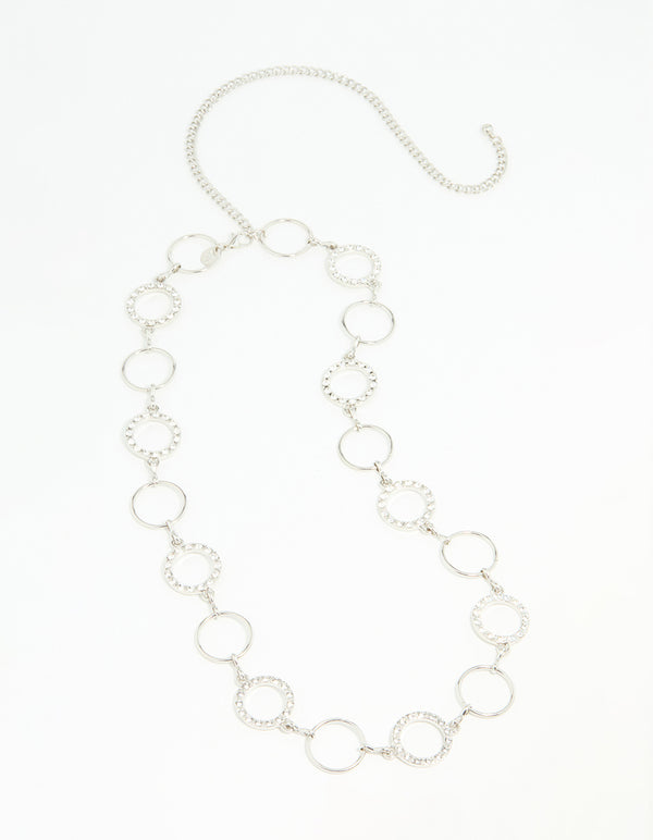 Silver Diamante & Plain Circle Belt