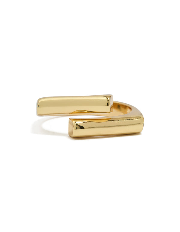 Gold Plated Block Ring