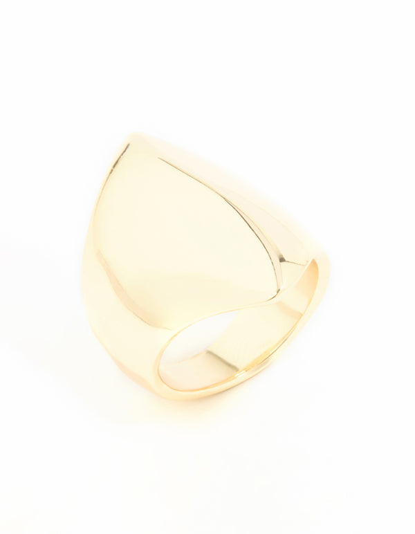 Gold Plated Pointed Oval Ring