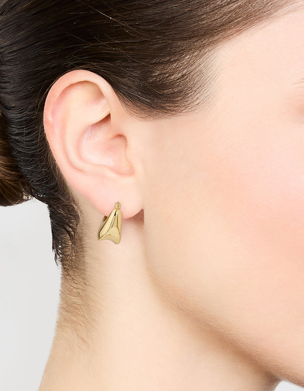 Gold Plated Thick Concave Hoop Earrings