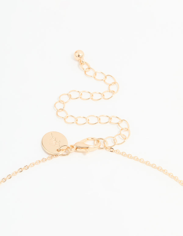 Gold Cubic Zirconia Mini Cross Necklace