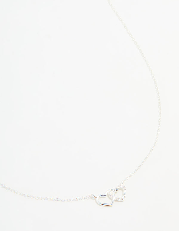 Sterling Silver Heart Link Necklace