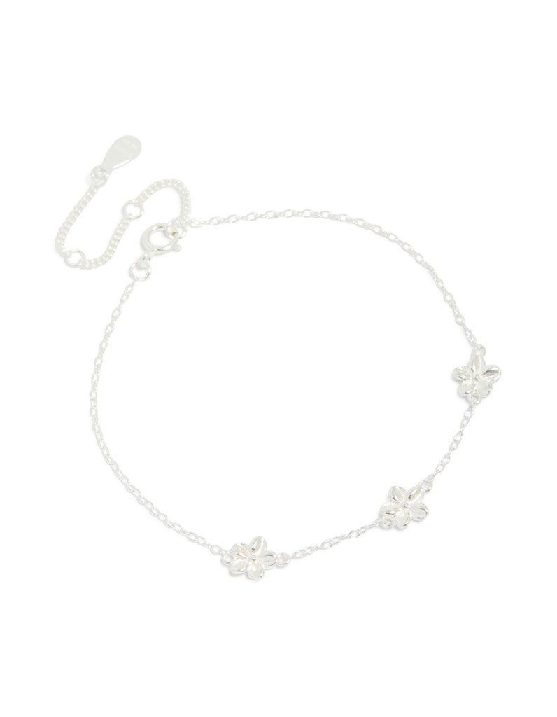 Sterling Silver Flower Trio Bracelet - Lovisa