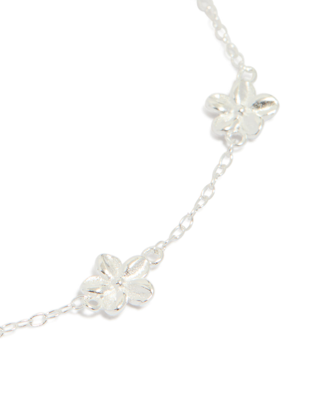 Sterling Silver Flower Trio Bracelet