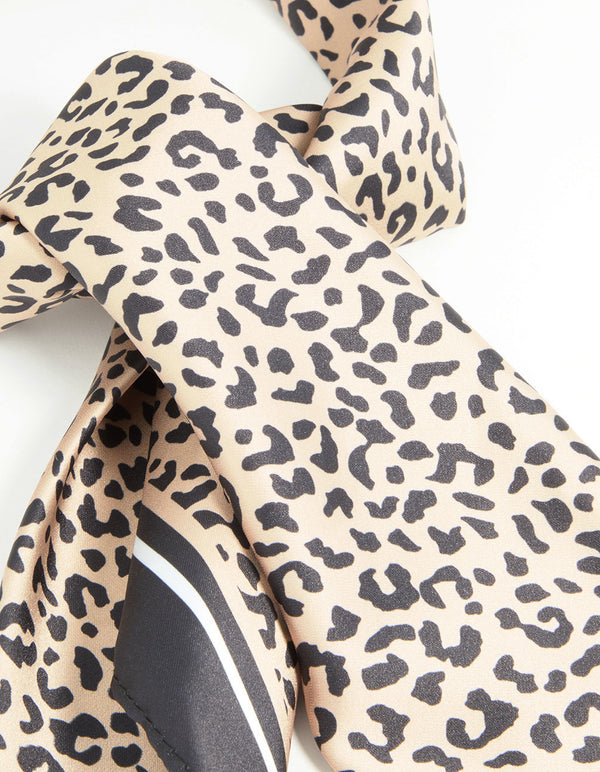 Leopard Print Fabric Border Scarf