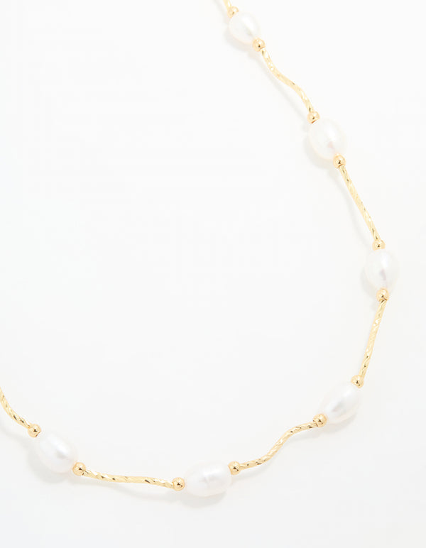 Gold Plated Freshwater Pearl Necklace