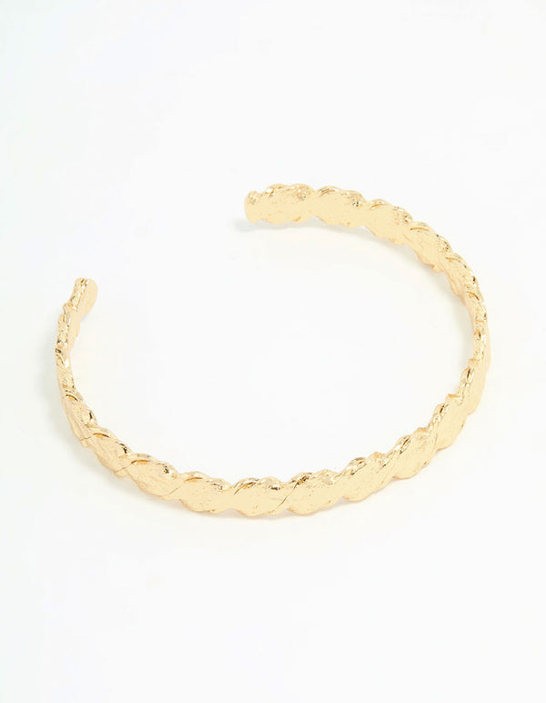 Gold Plated Molten Wrist Cuff