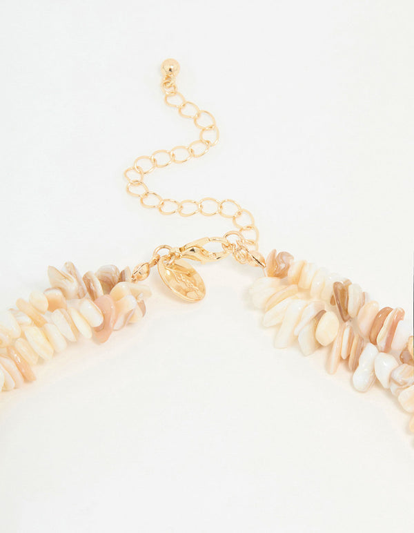 Gold Genuine Shell Pendant Necklace